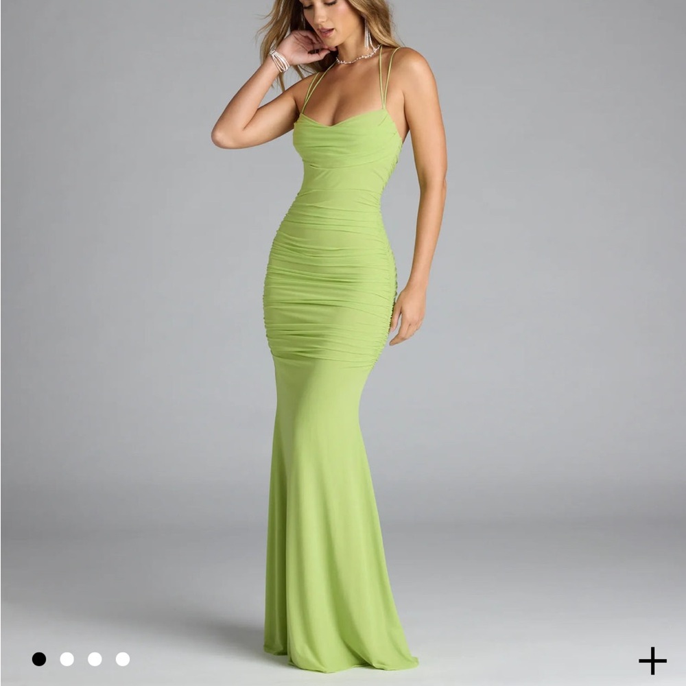 Long green dress